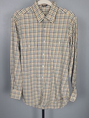 J. McLaughlin Men's Plaid Button Down  Long Sleeve Shirt Size M